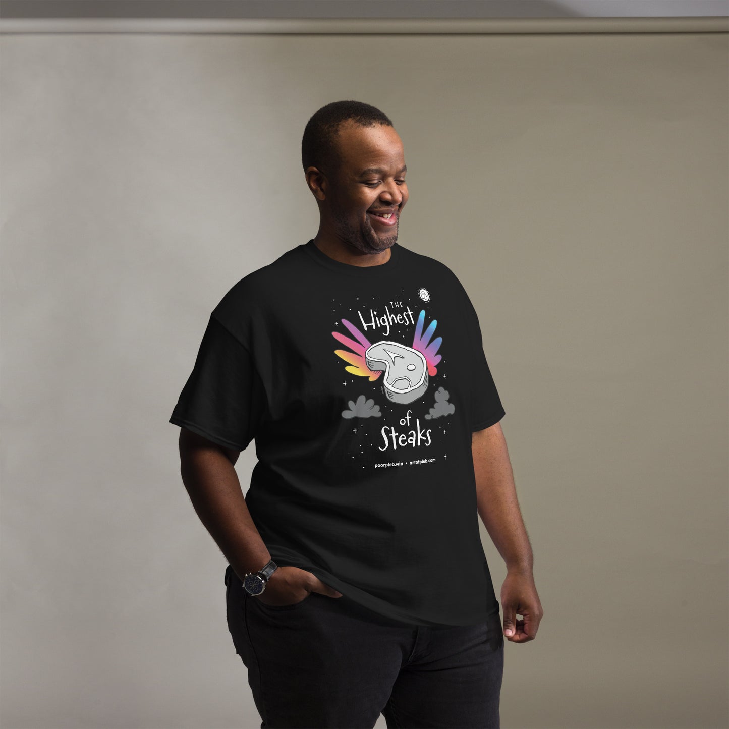 Poor Pleb Highest of Steaks Colour - Black T-Shirt