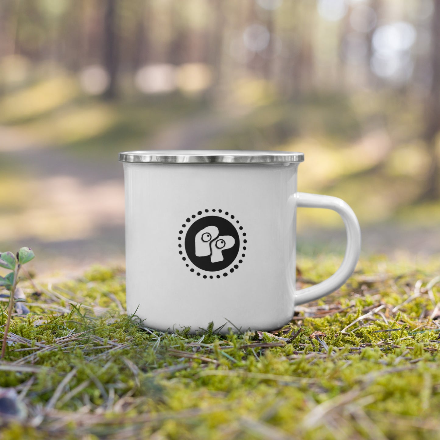 Poor Pleb 'Circle Logo' Enamel Mug