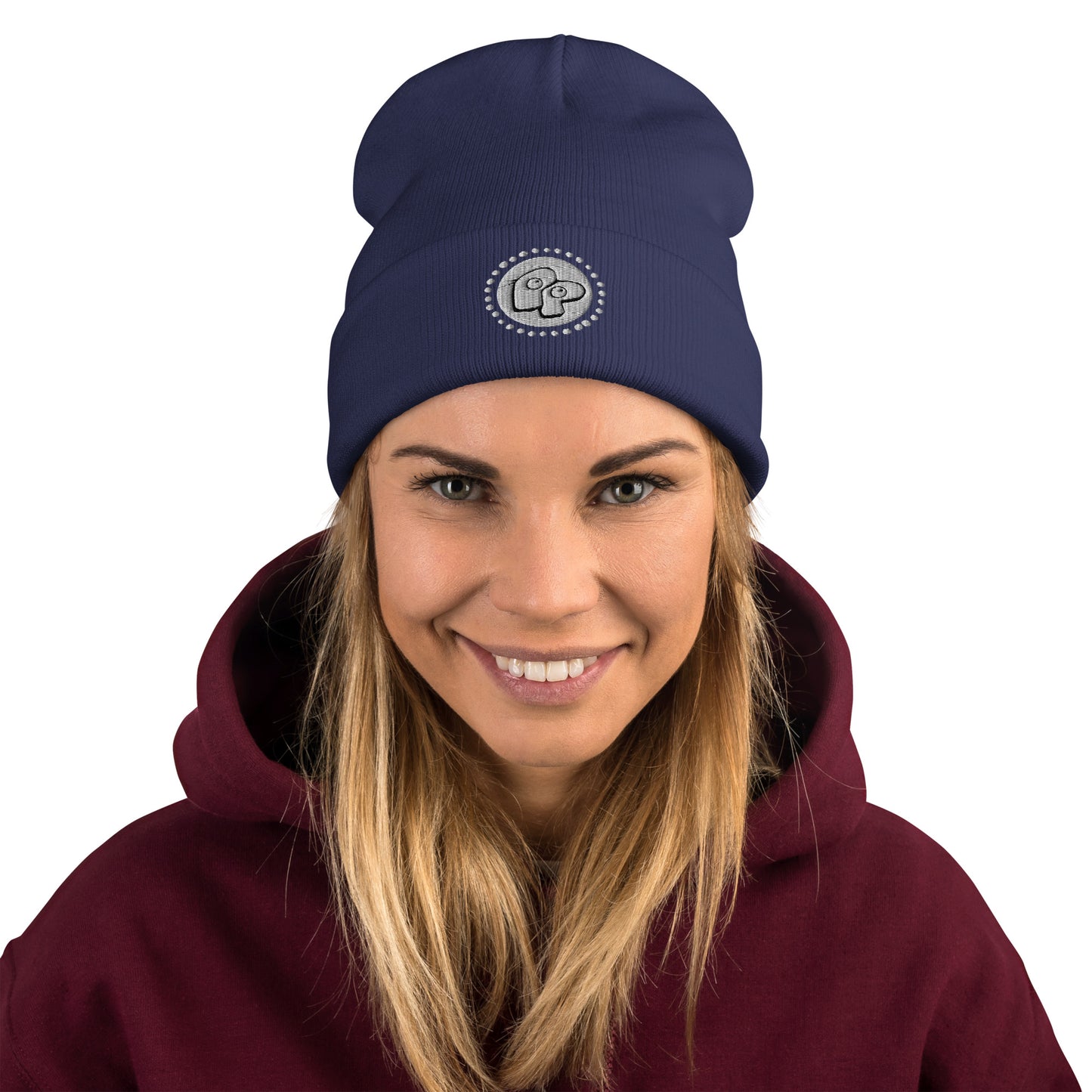 Poor Pleb 'circle logo' Embroidered Beanie