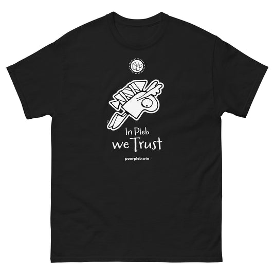 Poor Pleb T-shirt (dark colours) - In Pleb we Trust - Crypto Biskit