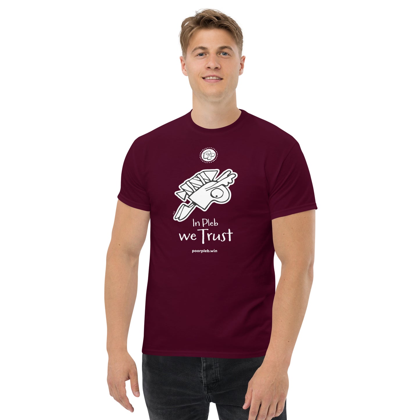 Poor Pleb T-shirt (dark colours) - In Pleb we Trust - Crypto Biskit