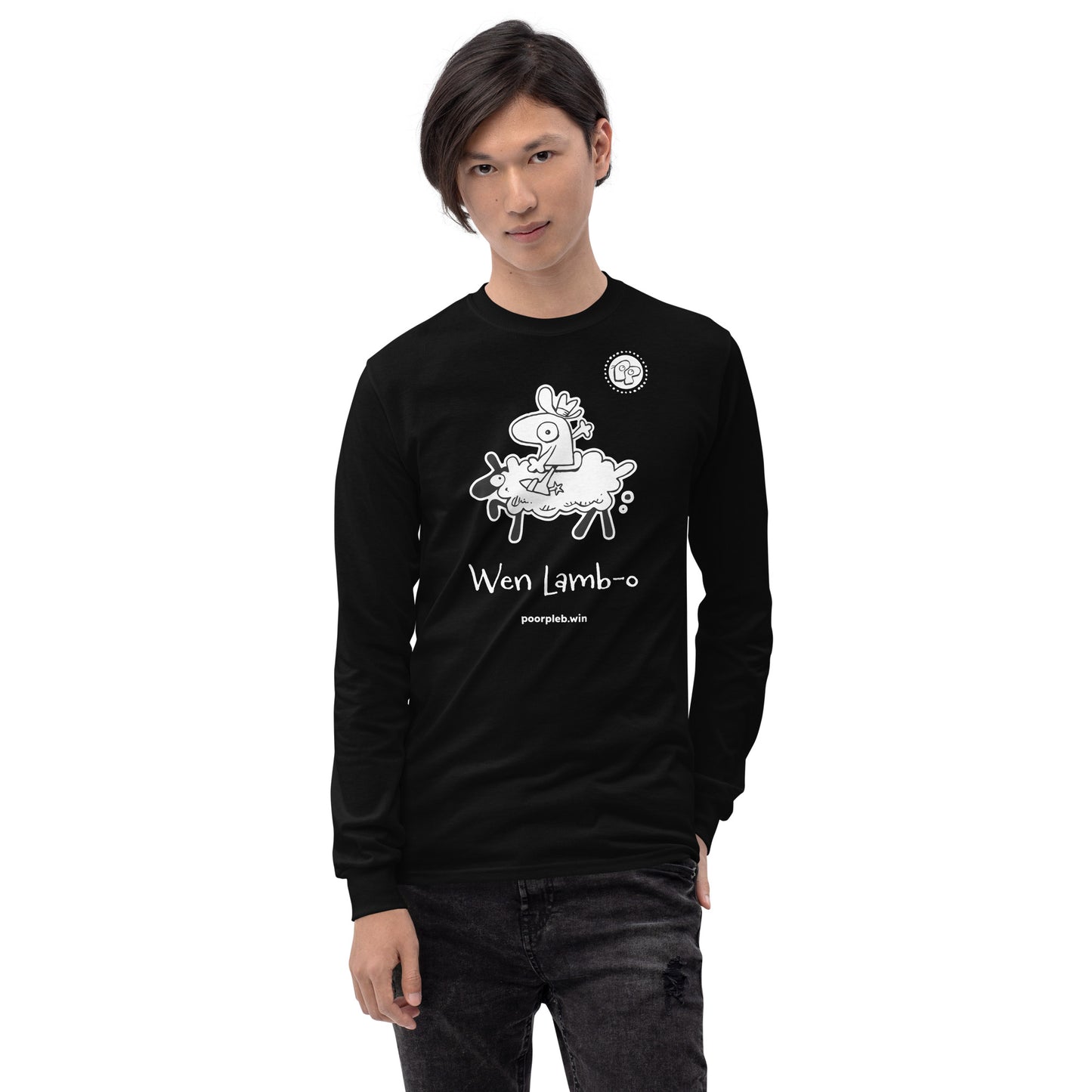 Poor Pleb Men’s Long Sleeve Shirt - Wen Lamb-O - Crypto Biskit
