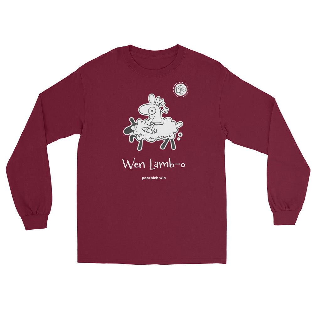 Poor Pleb Men’s Long Sleeve Shirt - Wen Lamb-O - Crypto Biskit
