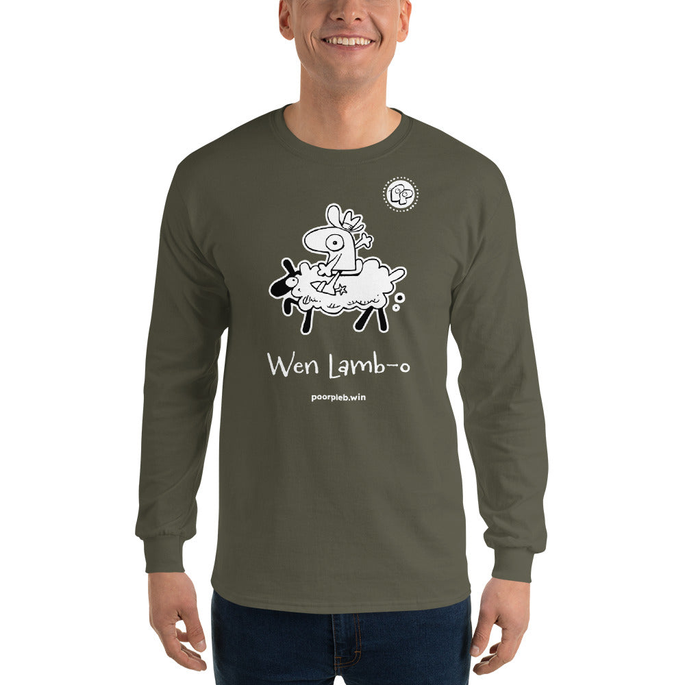 Poor Pleb Men’s Long Sleeve Shirt - Wen Lamb-O - Crypto Biskit