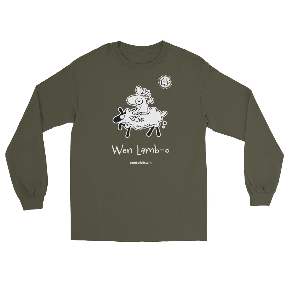 Poor Pleb Men’s Long Sleeve Shirt - Wen Lamb-O - Crypto Biskit