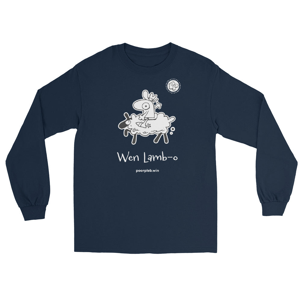 Poor Pleb Men’s Long Sleeve Shirt - Wen Lamb-O - Crypto Biskit