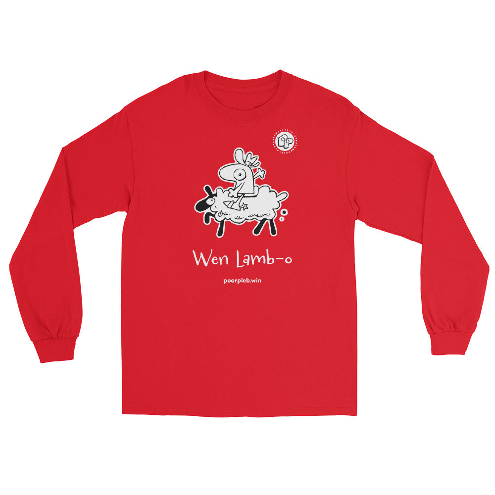 Poor Pleb Men’s Long Sleeve Shirt - Wen Lamb-O - Crypto Biskit
