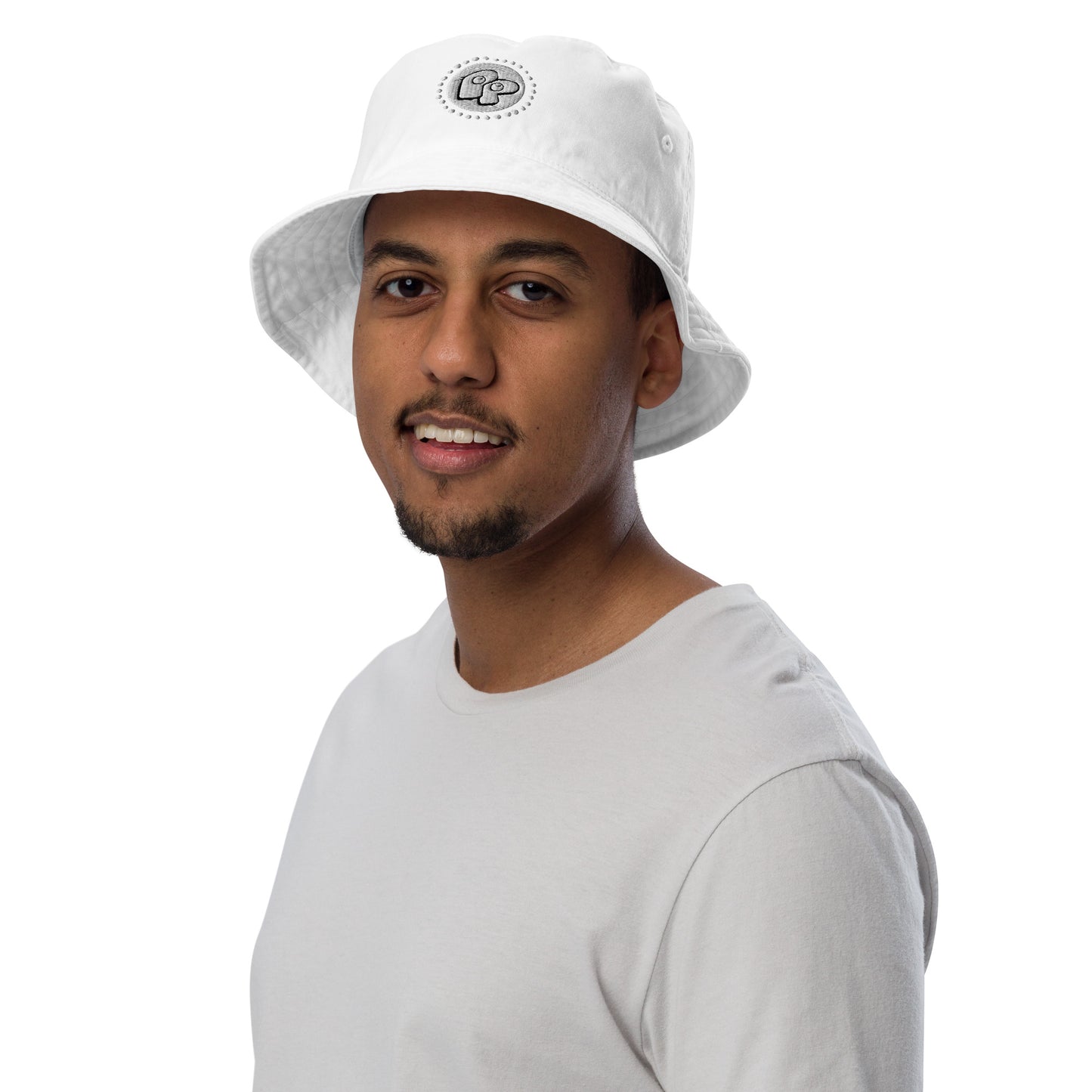 Poor Pleb 'circle logo' Organic bucket hat