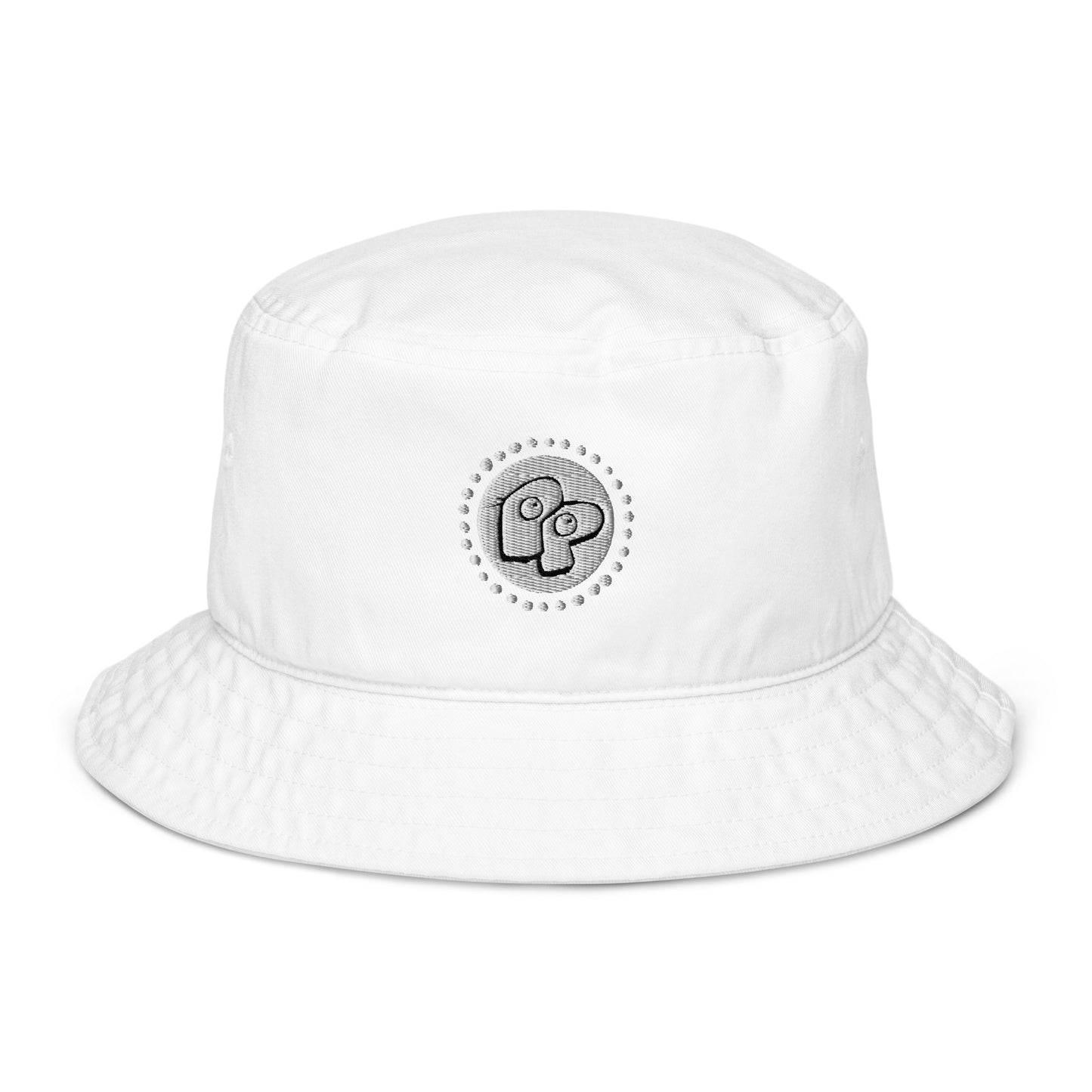 Poor Pleb 'circle logo' Organic bucket hat