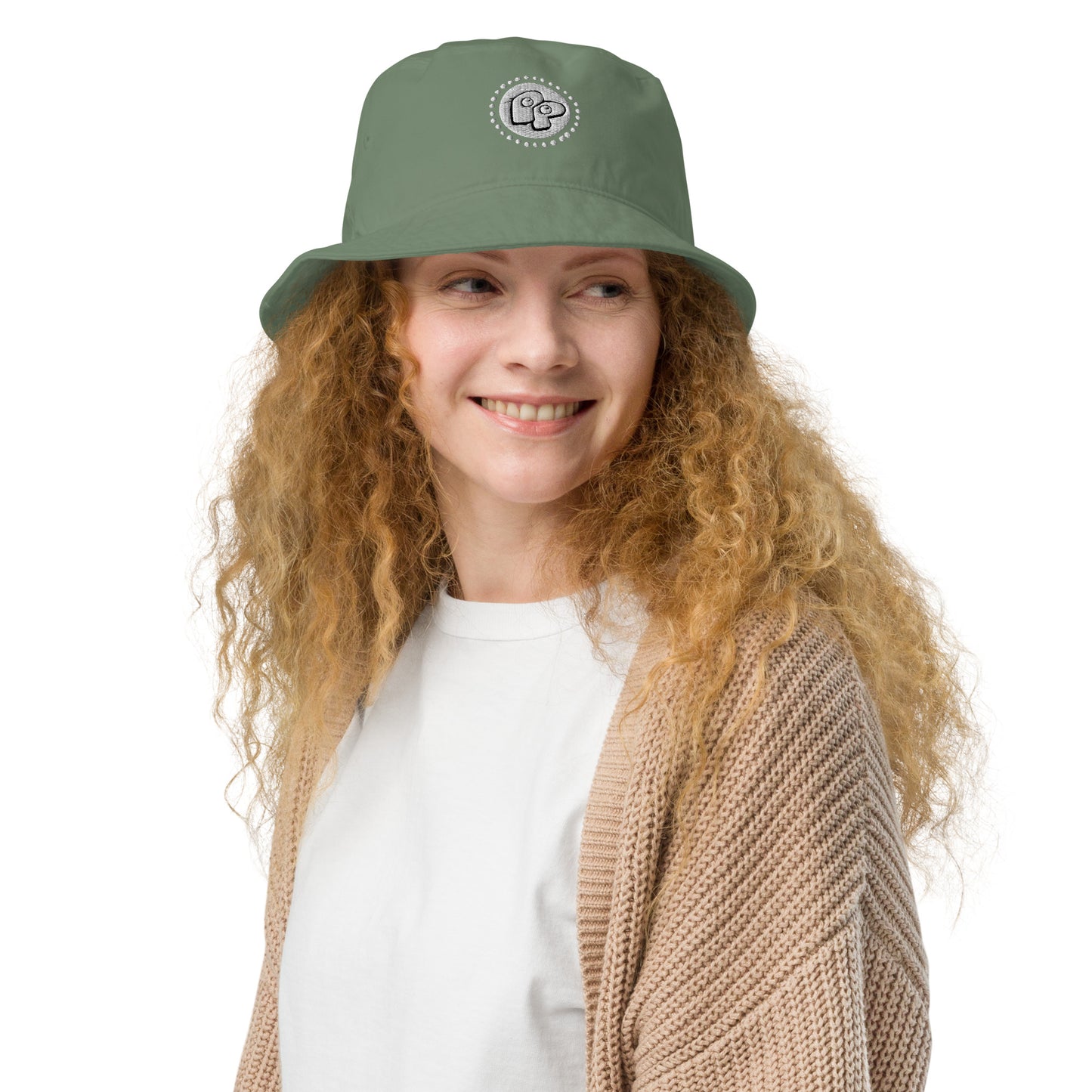 Poor Pleb 'circle logo' Organic bucket hat