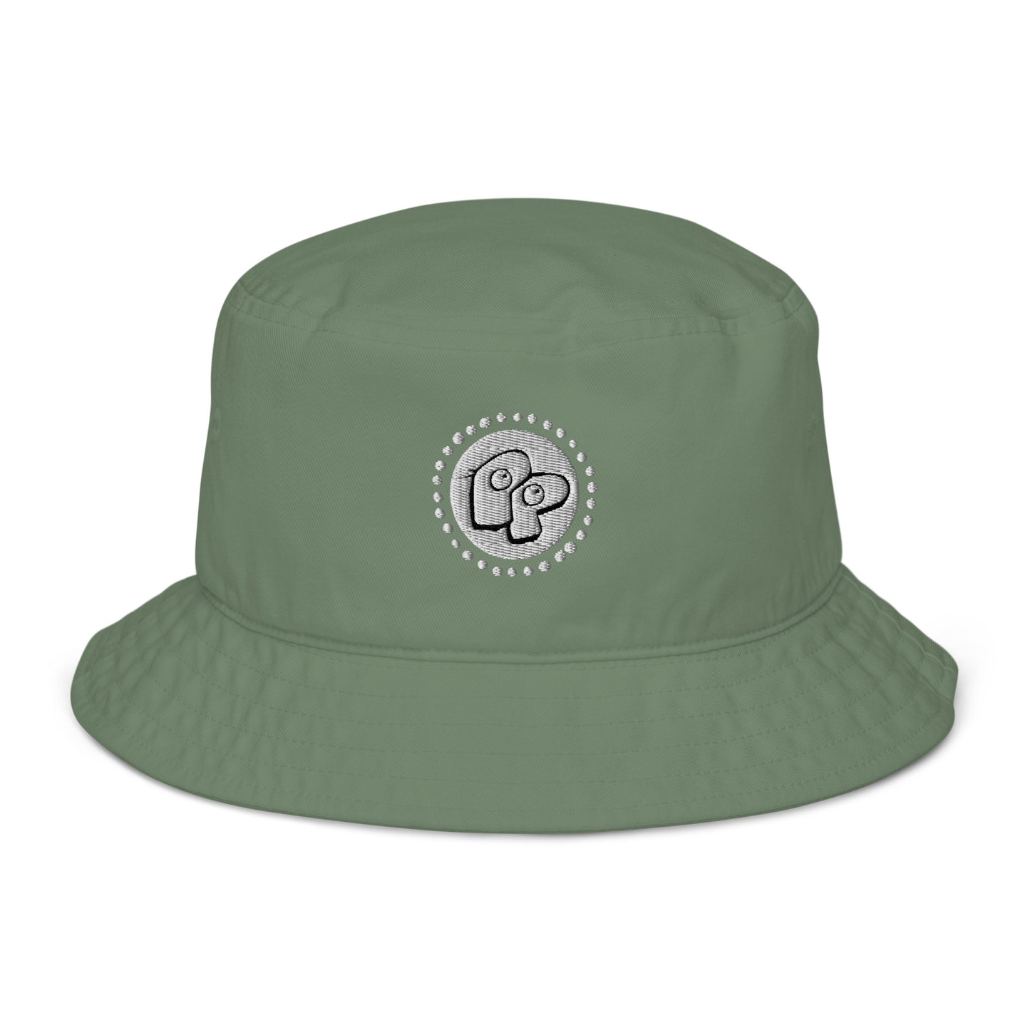 Poor Pleb 'circle logo' Organic bucket hat