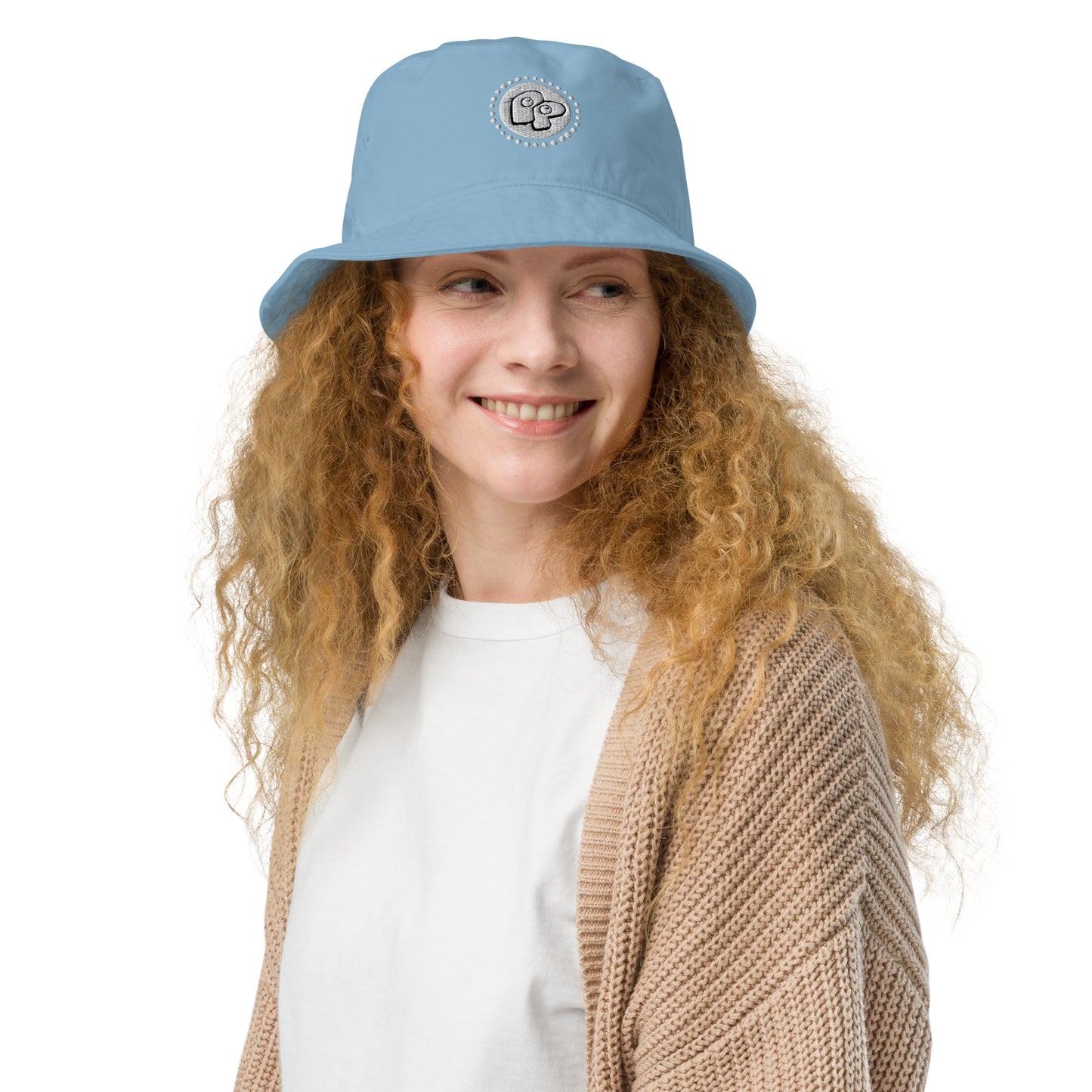 Poor Pleb 'circle logo' Organic bucket hat