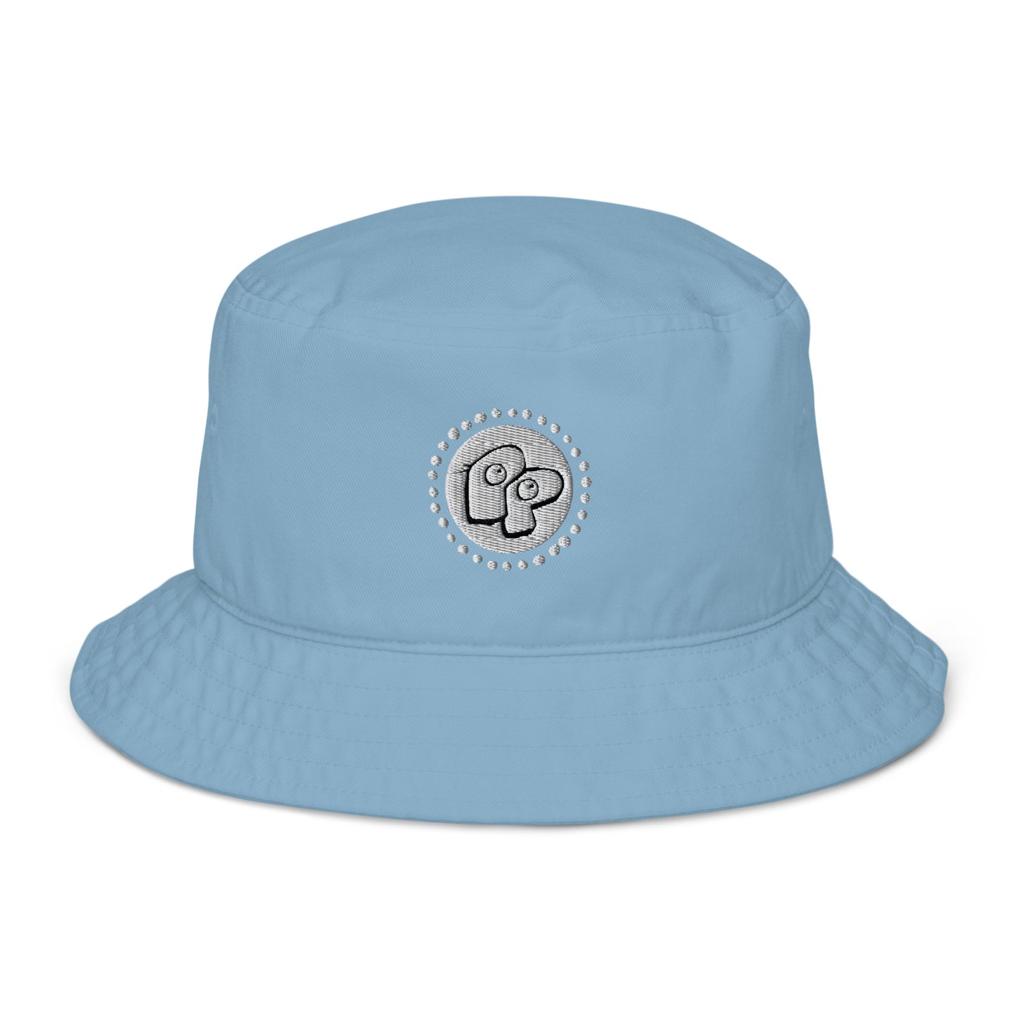 Poor Pleb 'circle logo' Organic bucket hat