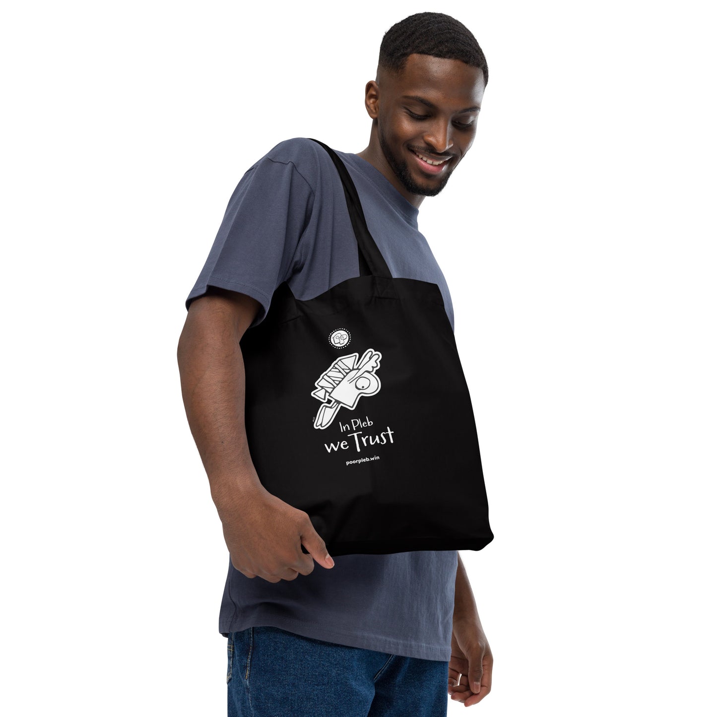 Poor Pleb Organic Tote Bag - In Plebs we Trust - Crypto Biskit