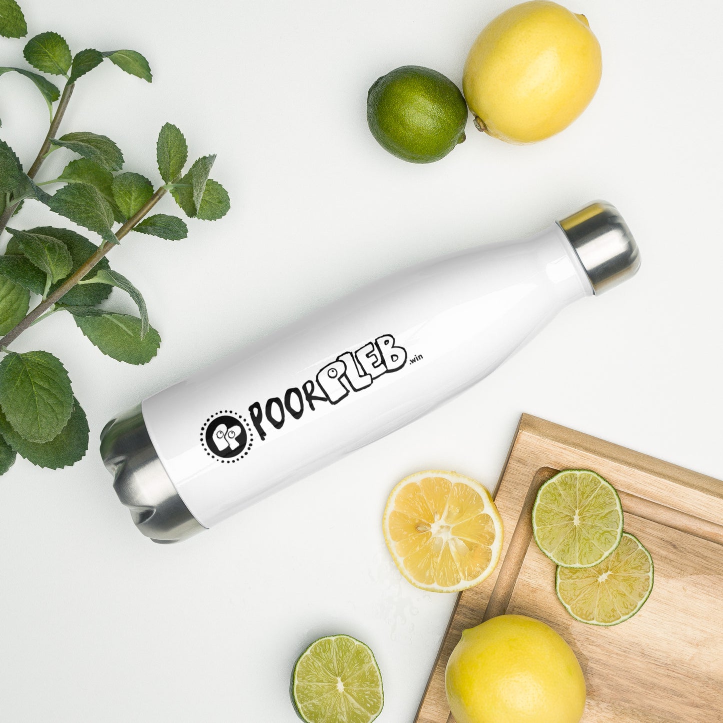 Poor Pleb Stainless Steel Water Bottle - Fully Branded