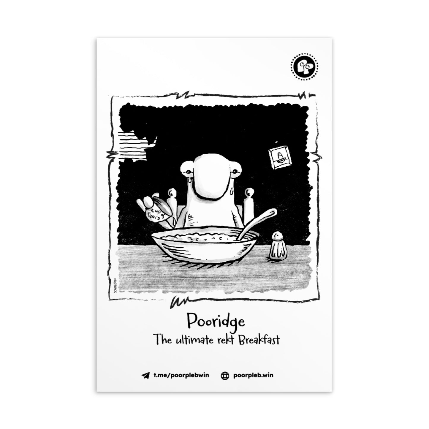 Poor Pleb Postcard - Pooridge