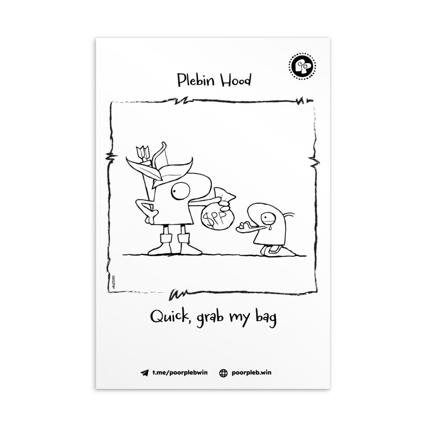Poor Pleb Postcard - Plebin Hood