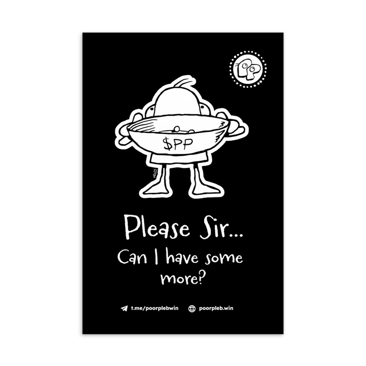 Poor Pleb Postcard - Please Sir can I have some more