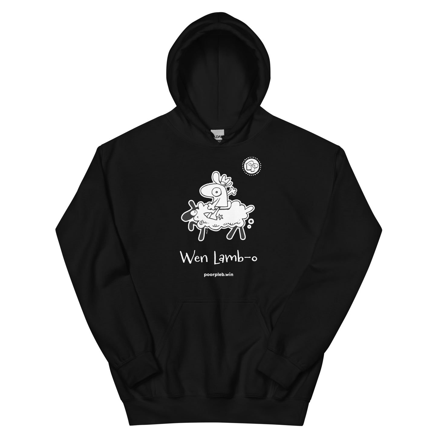 Poor Pleb Unisex Heavy Blend Hoodie (dark colours) - Wen Lamb-O - Crypto Biskit