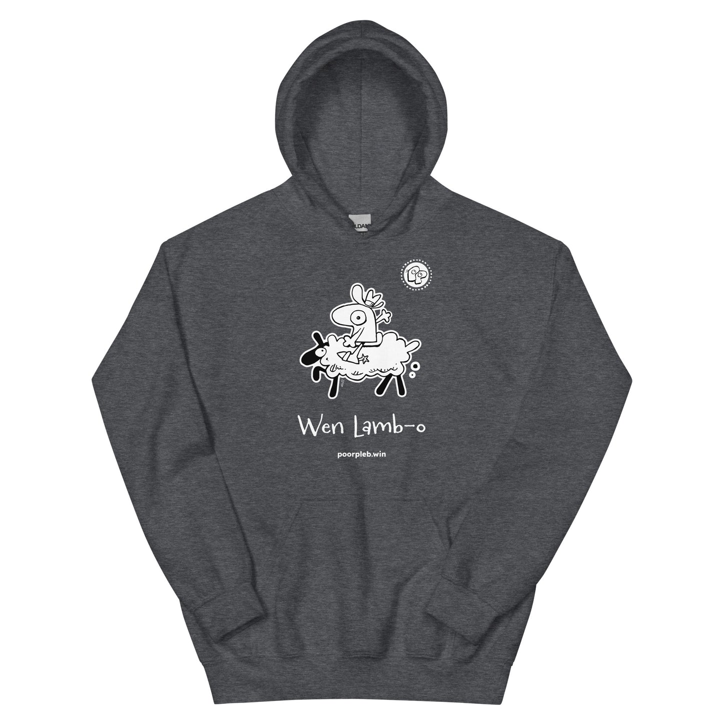 Poor Pleb Unisex Heavy Blend Hoodie (dark colours) - Wen Lamb-O - Crypto Biskit