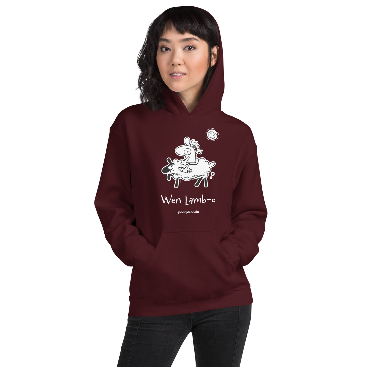Poor Pleb Unisex Heavy Blend Hoodie (dark colours) - Wen Lamb-O - Crypto Biskit