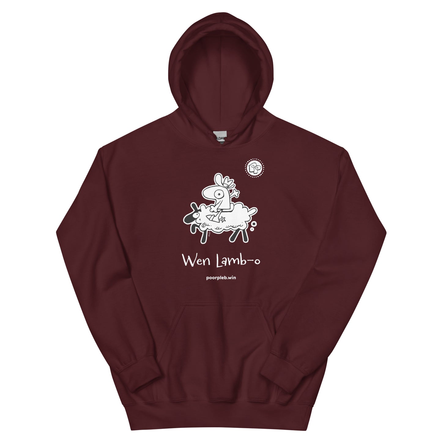 Poor Pleb Unisex Heavy Blend Hoodie (dark colours) - Wen Lamb-O - Crypto Biskit