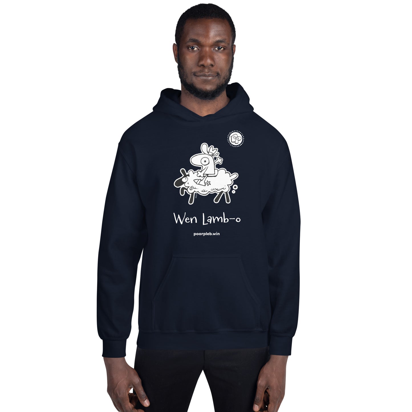 Poor Pleb Unisex Heavy Blend Hoodie (dark colours) - Wen Lamb-O - Crypto Biskit