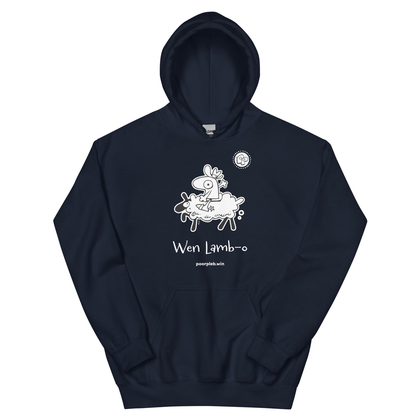 Poor Pleb Unisex Heavy Blend Hoodie (dark colours) - Wen Lamb-O - Crypto Biskit