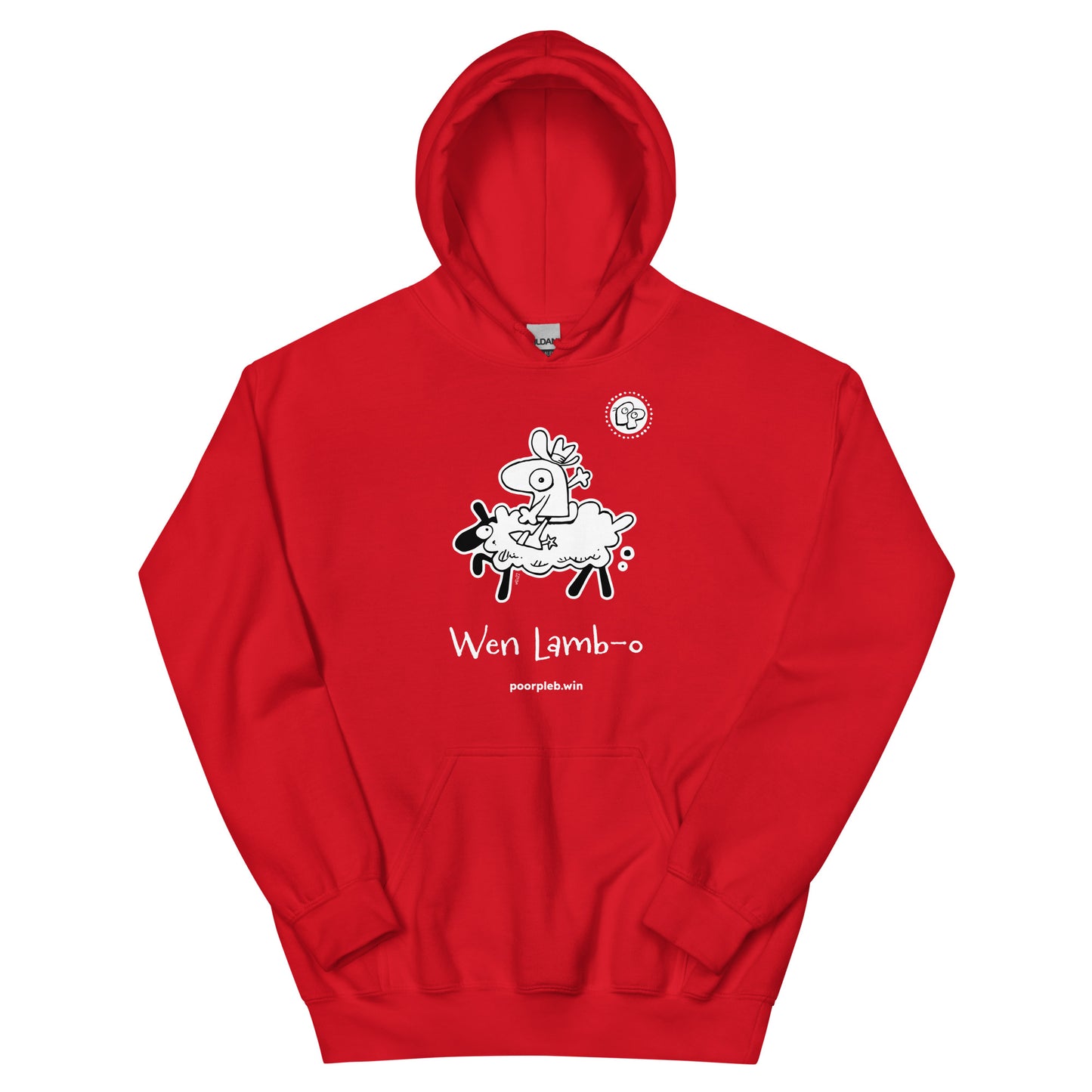 Poor Pleb Unisex Heavy Blend Hoodie (dark colours) - Wen Lamb-O - Crypto Biskit