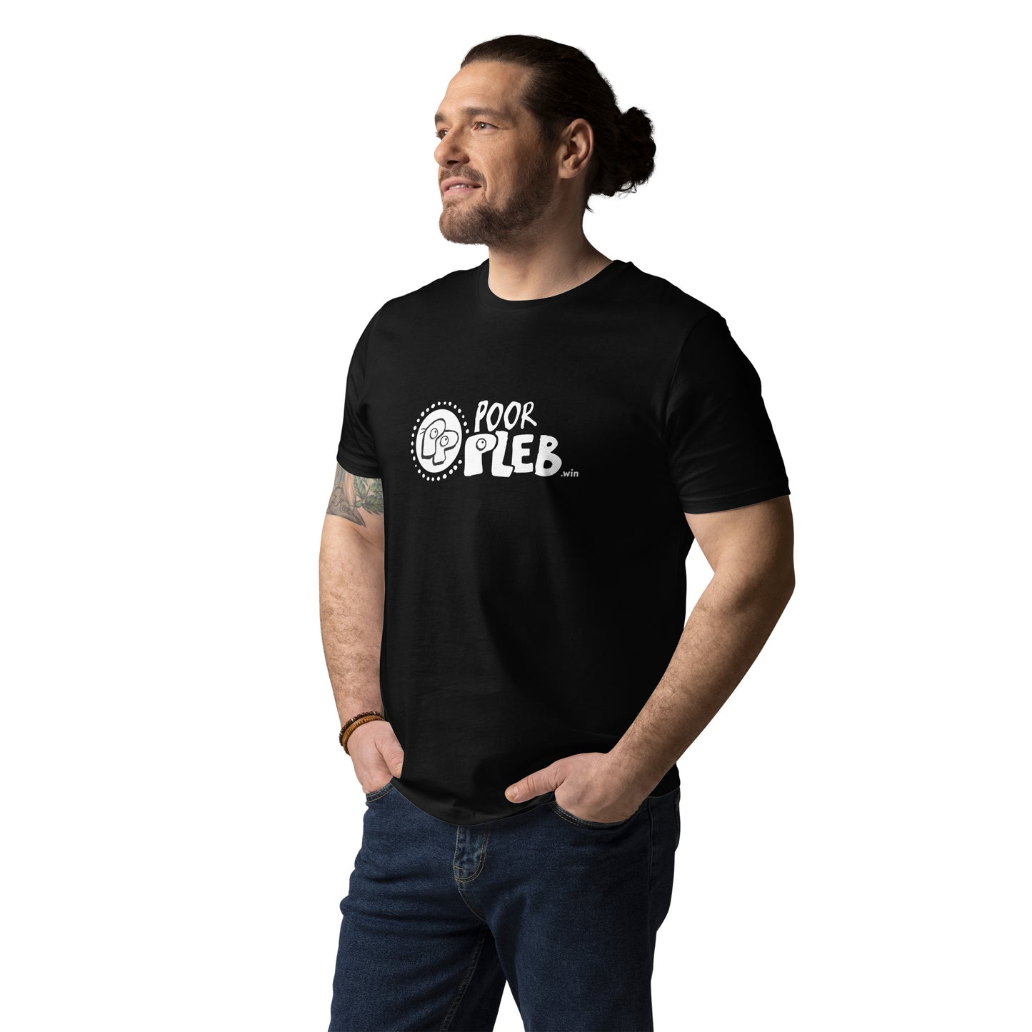 Poor Pleb Organic T-Shirt - Stacked Logo