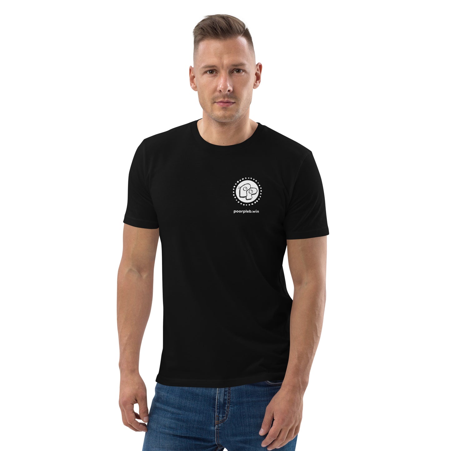 Poor Pleb Organic T-Shirt - Small Round Logo