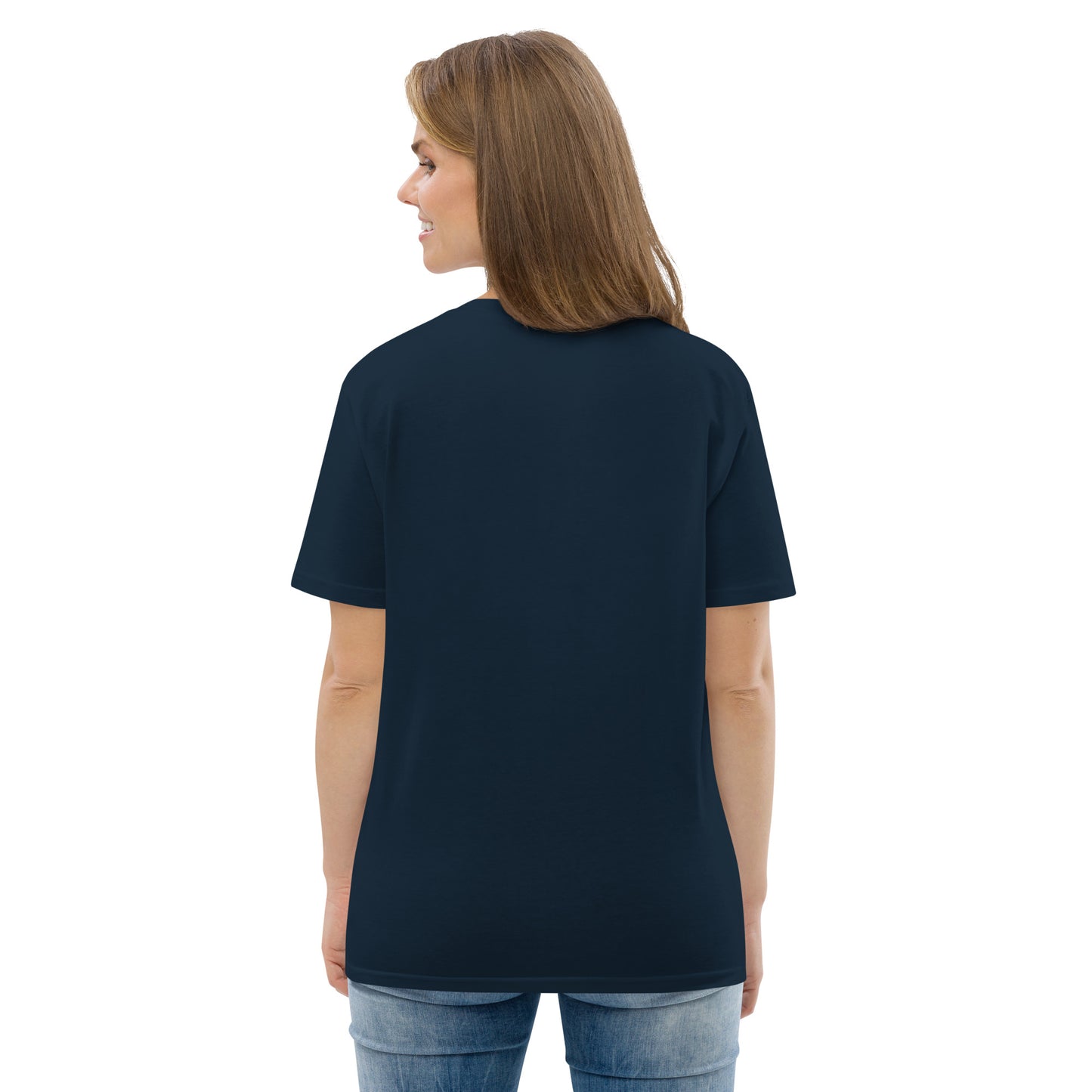 Poor Pleb Unisex Organic Cotton T-Shirt (dark colours) - Things are looking up for the little guy - Crypto Biskit