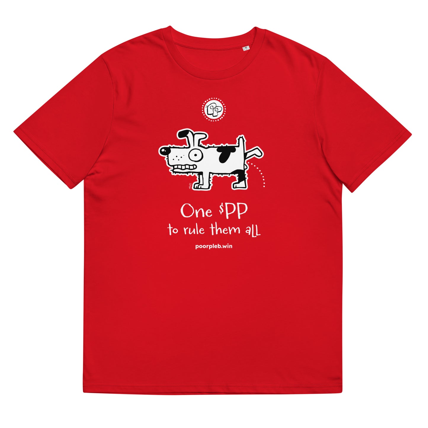 Poor Pleb Unisex Organic Cotton T-shirt (dark colours) - One $PP to rule them all - Crypto Biskit