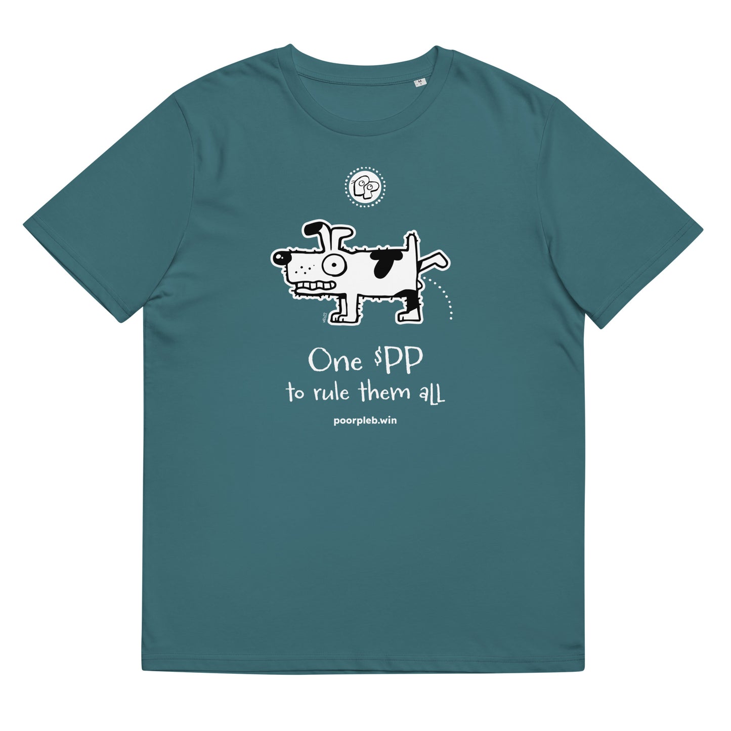 Poor Pleb Unisex Organic Cotton T-shirt (dark colours) - One $PP to rule them all - Crypto Biskit