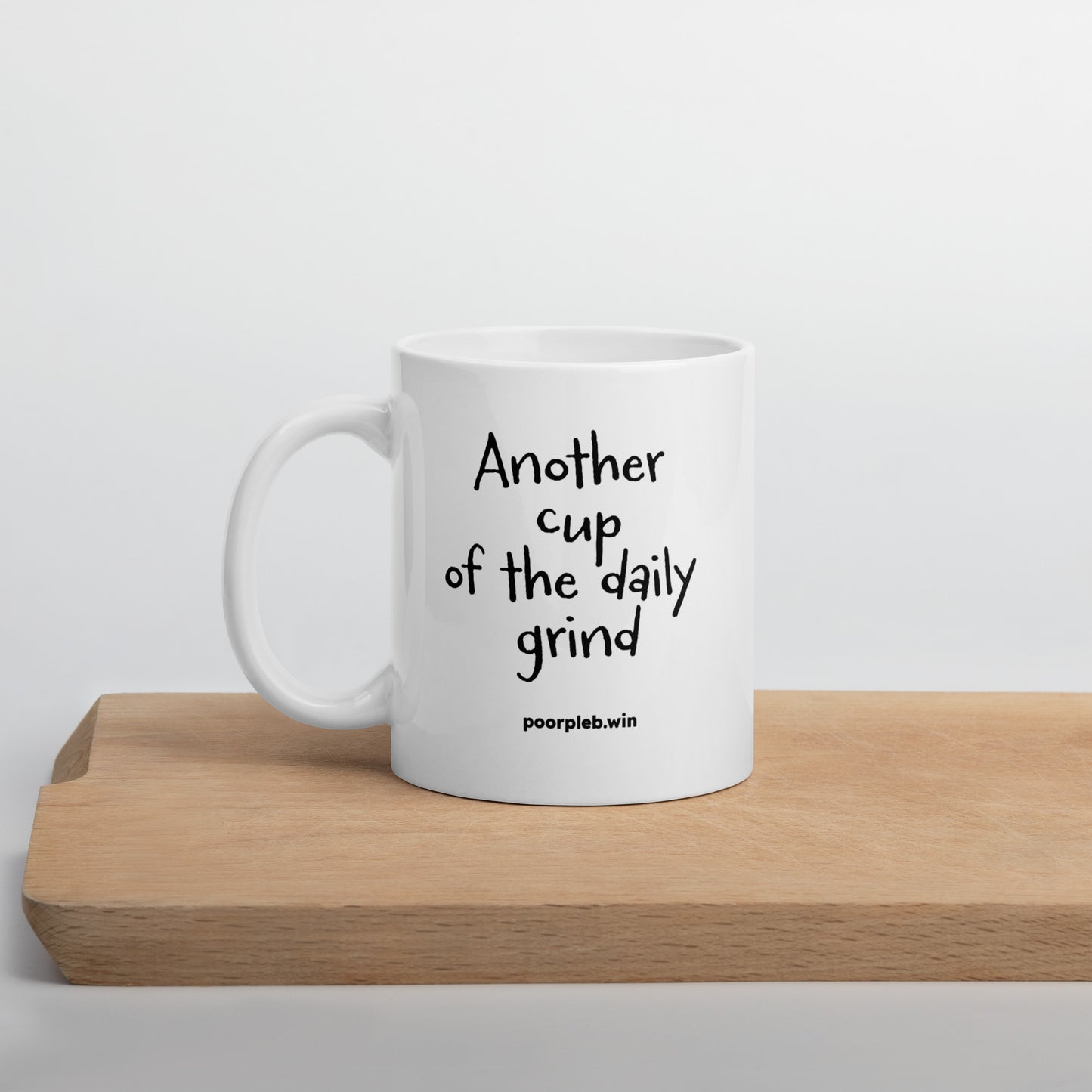 Poor Pleb 'Circle Logo' White Mug
