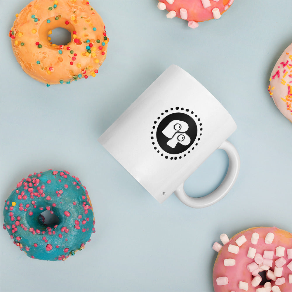 Poor Pleb 'Circle Logo' White Mug