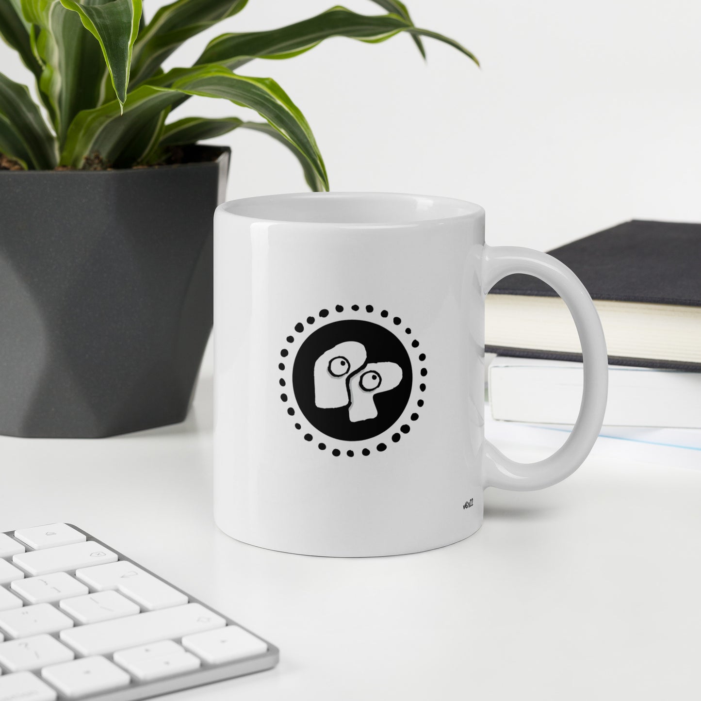 Poor Pleb 'Circle Logo' White Mug