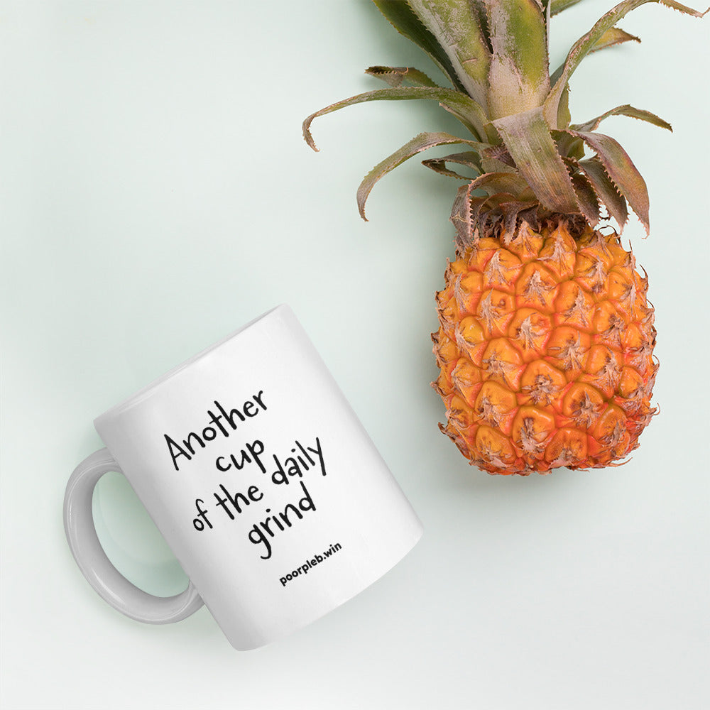 Poor Pleb 'Circle Logo' White Mug