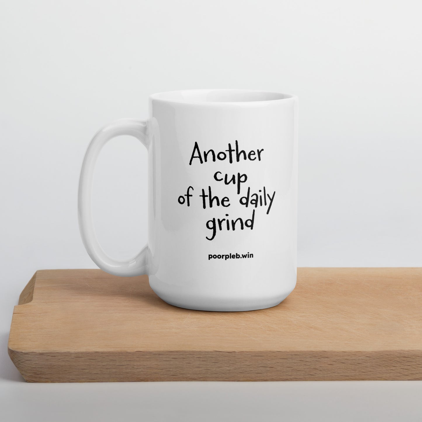 Poor Pleb 'Circle Logo' White Mug