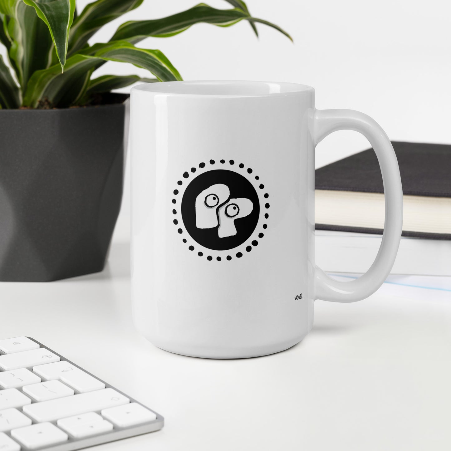 Poor Pleb 'Circle Logo' White Mug