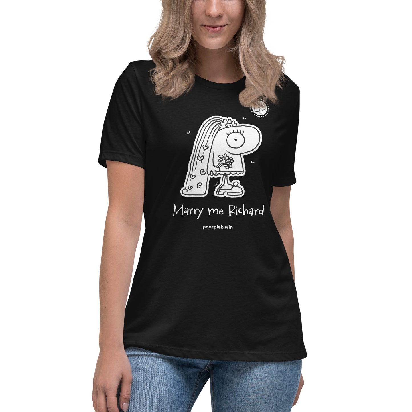 Poor Pleb - Marry me Richard Women's Relaxed T-Shirt (Dark)