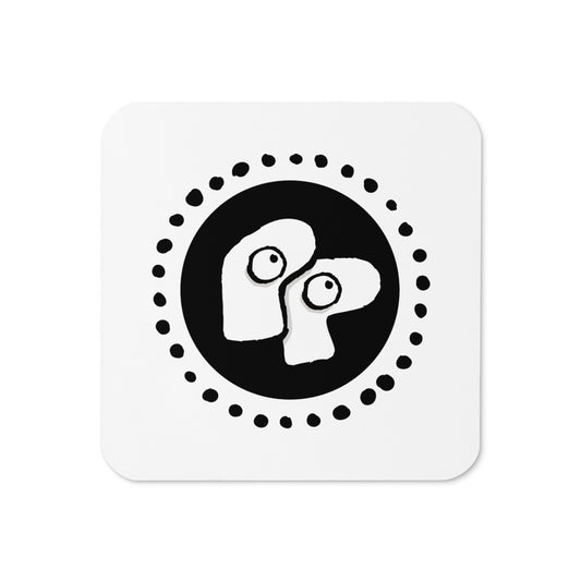 Poor Pleb 'Circle Logo' Single Cork-back Coaster