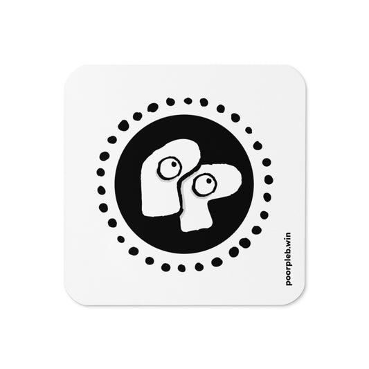 Poor Pleb 'Circle Logo' Single Cork-back Coaster url