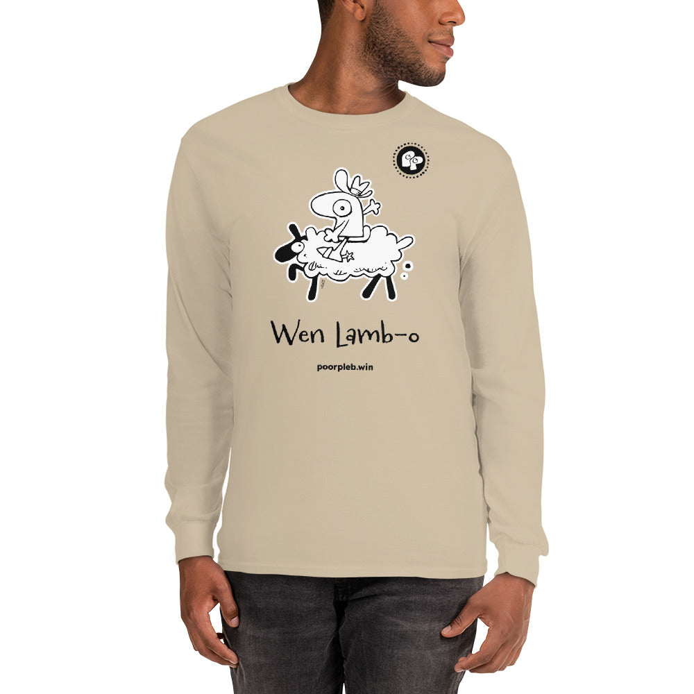 Poor Pleb Men’s Long Sleeve Shirt - Wen Lamb-O - Crypto Biskit