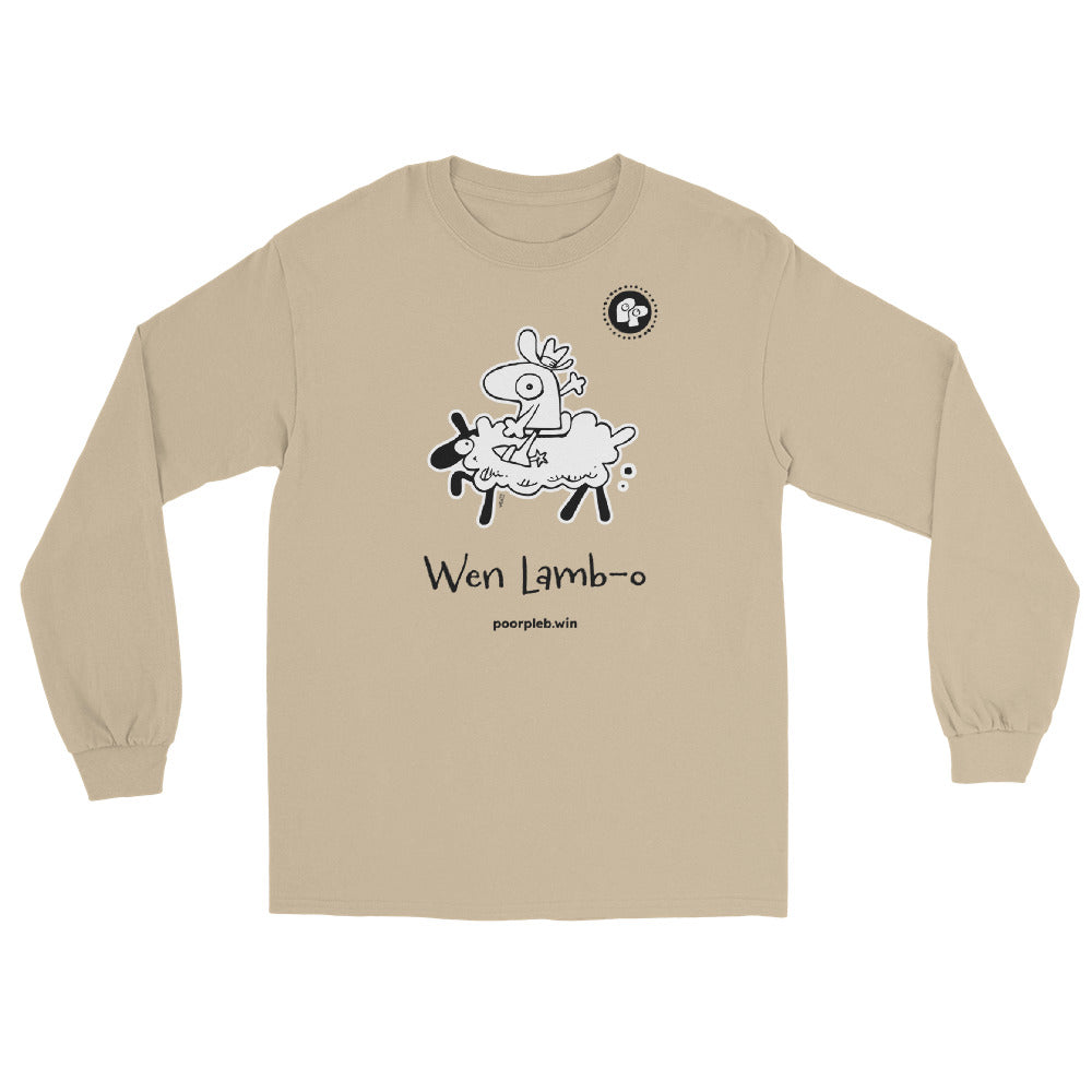 Poor Pleb Men’s Long Sleeve Shirt - Wen Lamb-O - Crypto Biskit