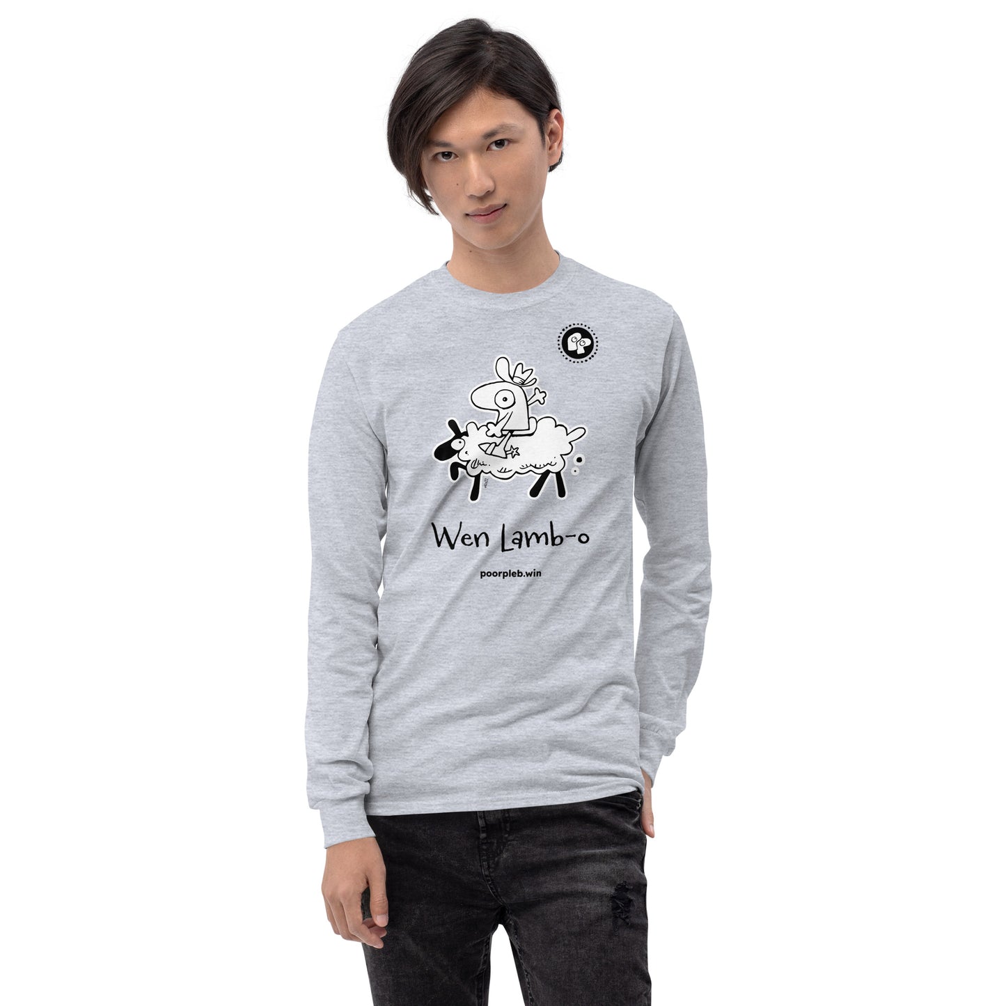 Poor Pleb Men’s Long Sleeve Shirt - Wen Lamb-O - Crypto Biskit