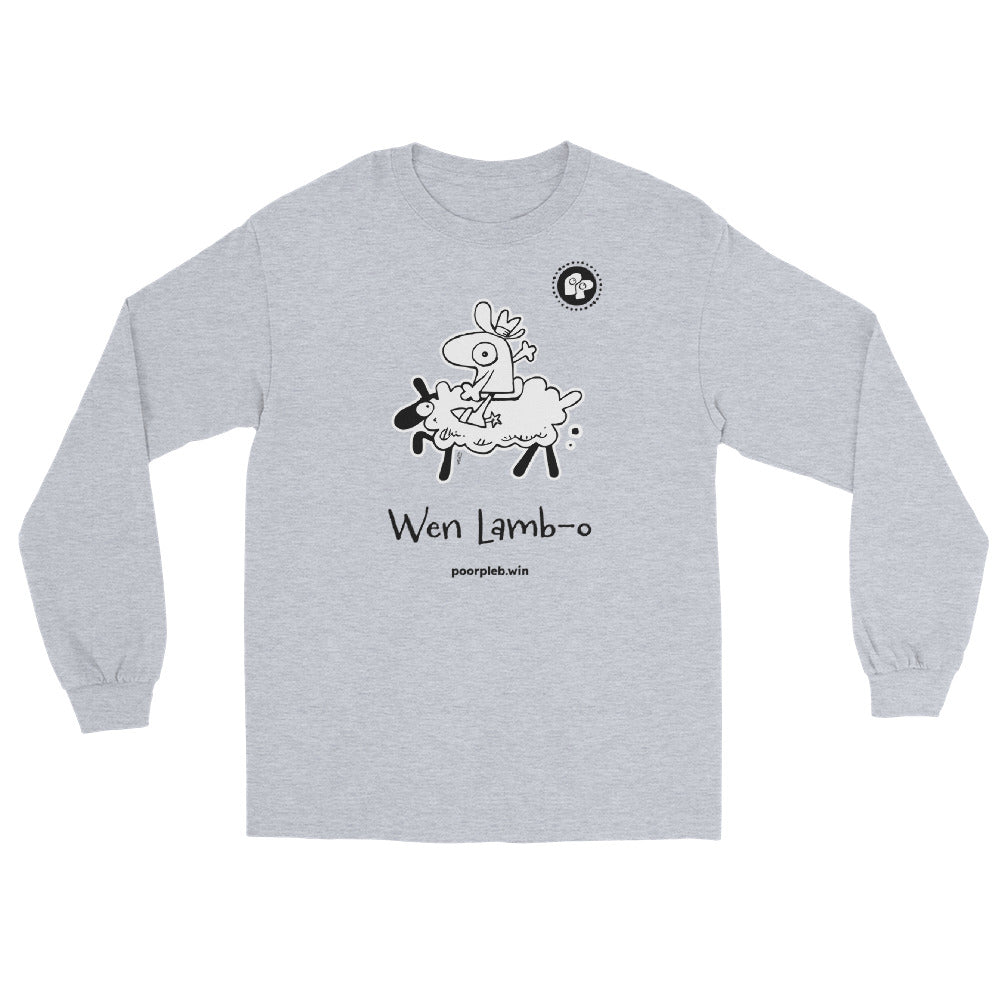 Poor Pleb Men’s Long Sleeve Shirt - Wen Lamb-O - Crypto Biskit