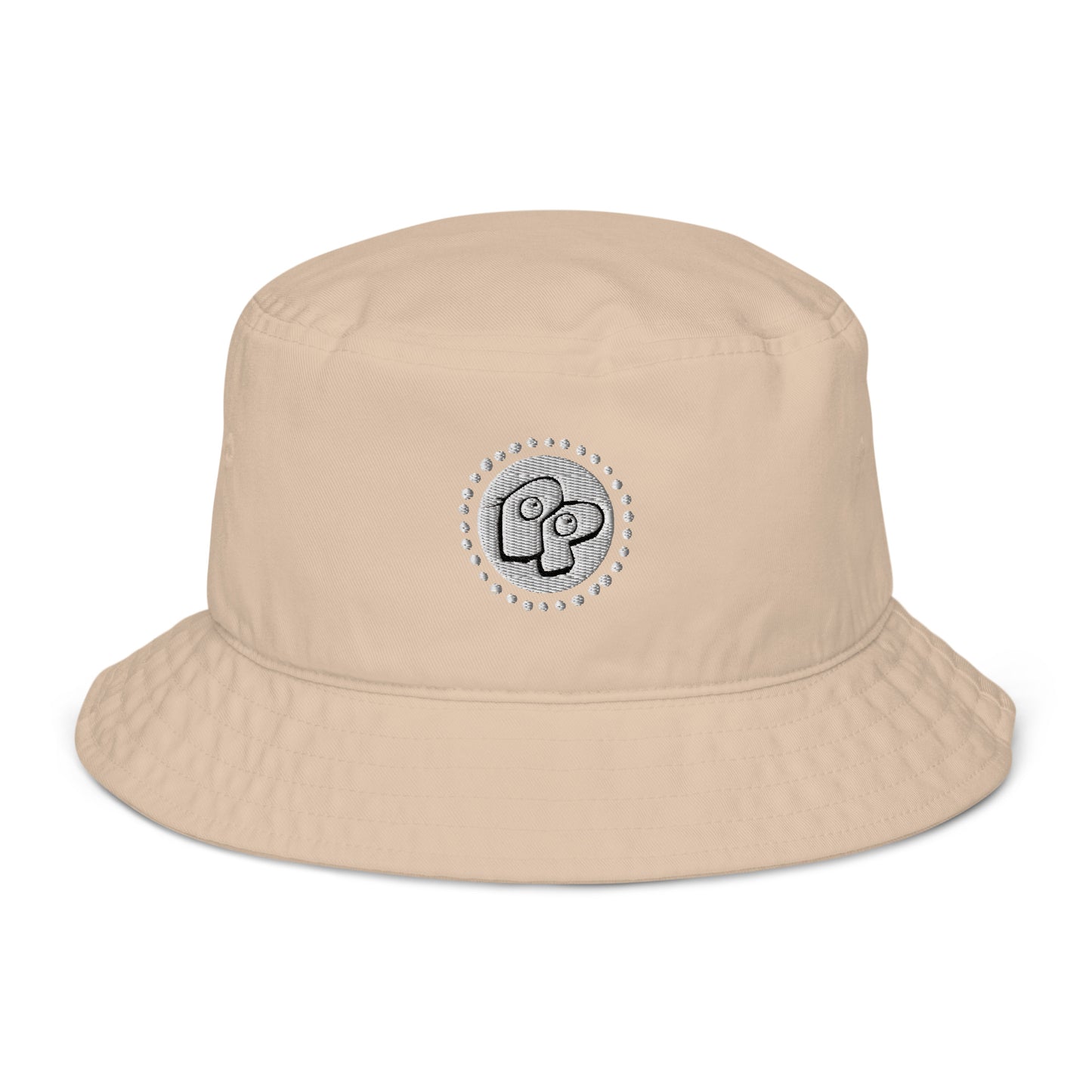 Poor Pleb 'circle logo' Organic bucket hat