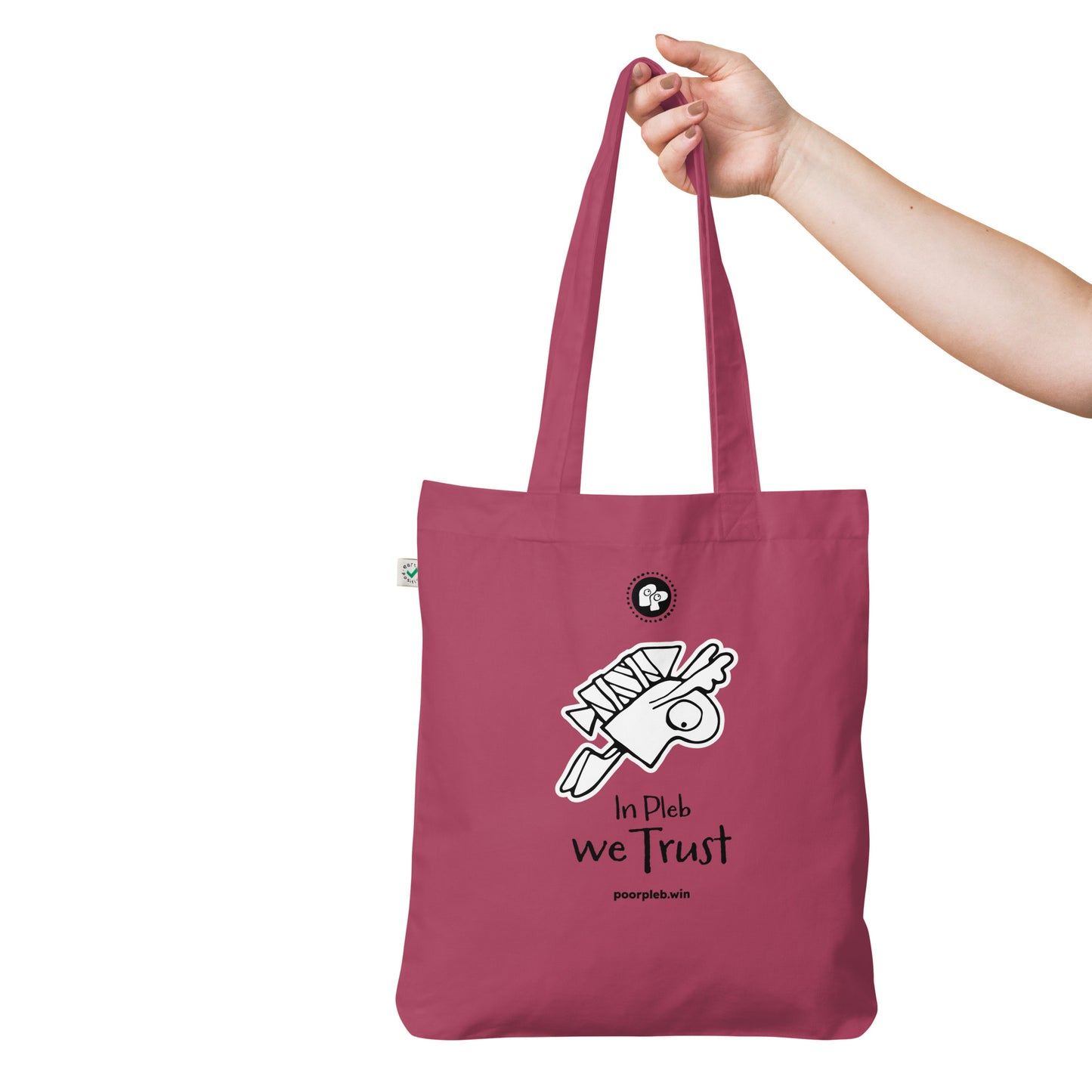 Poor Pleb Organic Tote Bag - In Plebs we Trust - Crypto Biskit