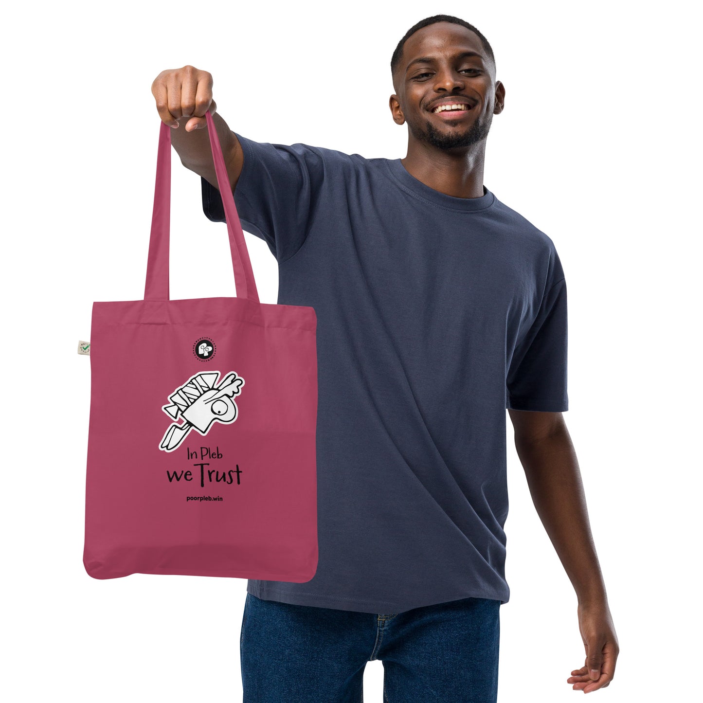 Poor Pleb Organic Tote Bag - In Plebs we Trust - Crypto Biskit